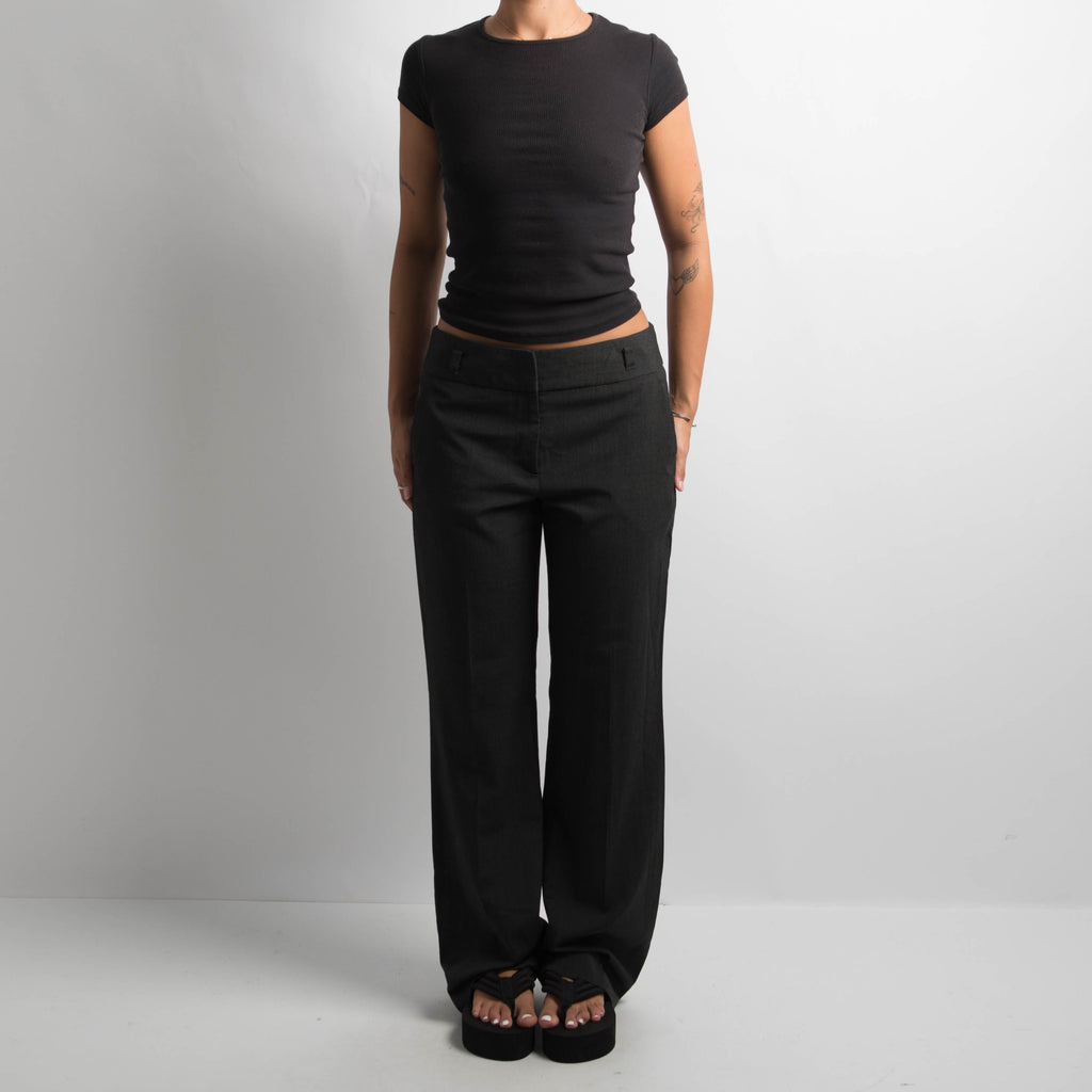 BLACK PINSTRIPE TROUSERS