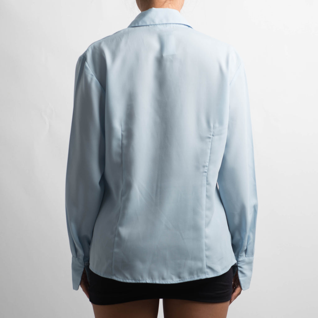 BLUE BUTTON BLOUSE