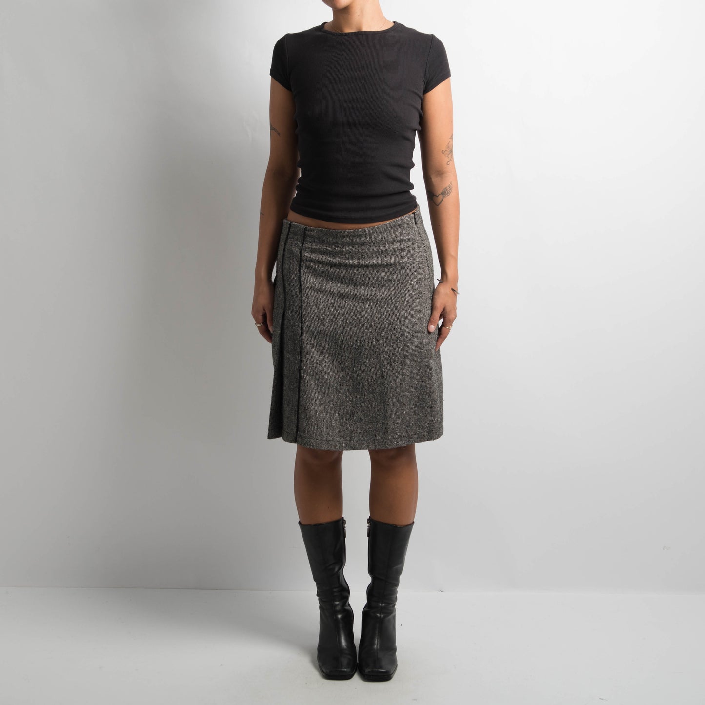 GREY MARLE MIDI SKIRT