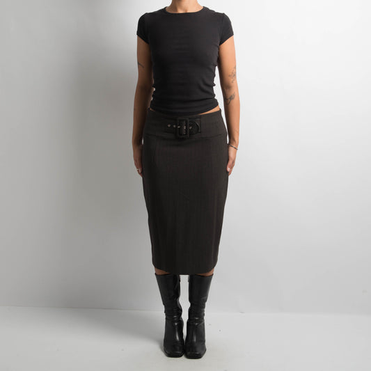 BELTED MIDI SKIRT