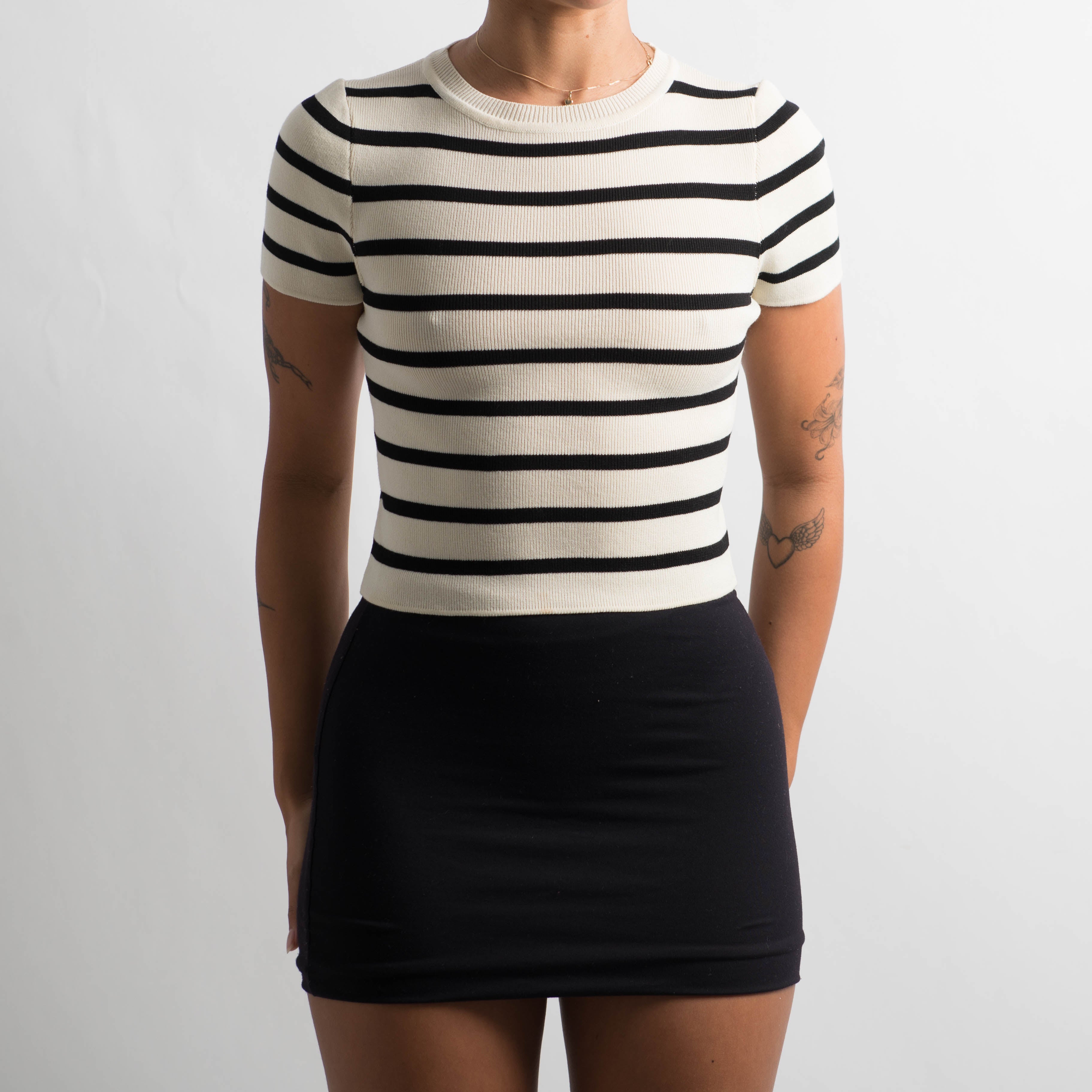 STRIPE KNIT CROP TOP