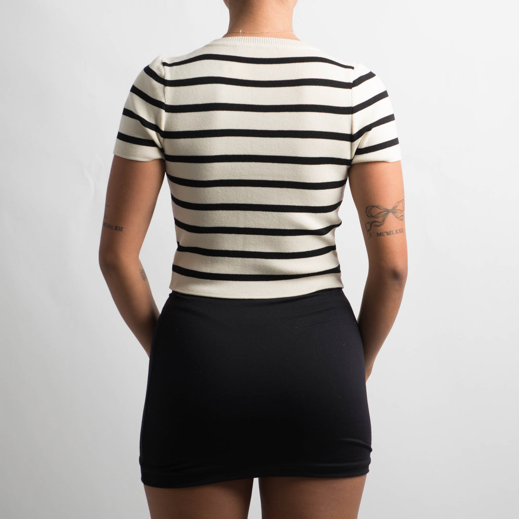 STRIPE KNIT CROP TOP