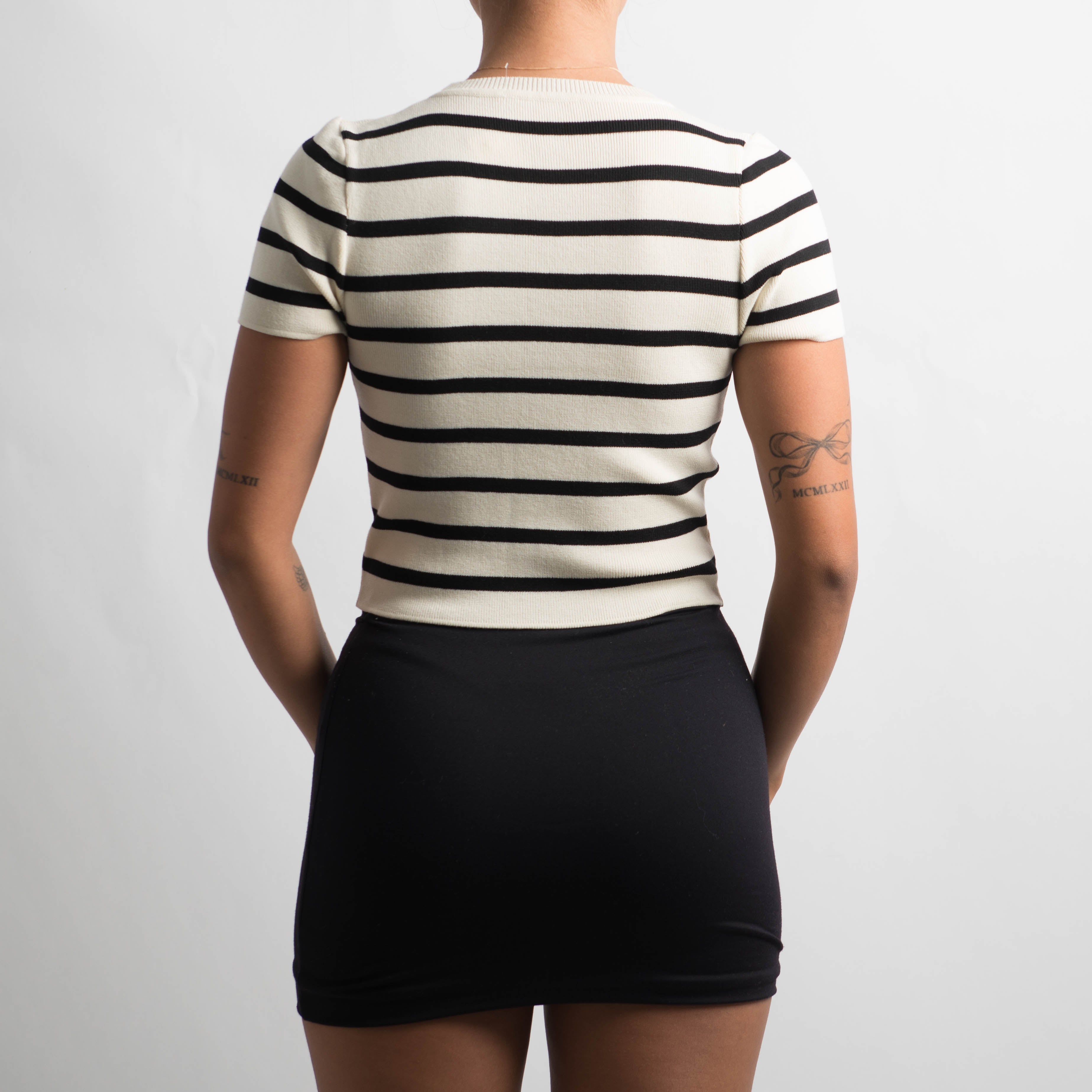 STRIPE KNIT CROP TOP