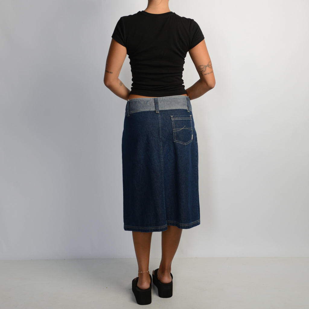 TWO TONE DENIM SKIRT