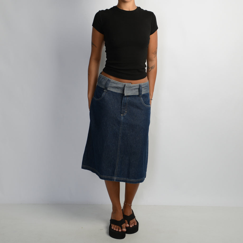 TWO TONE DENIM SKIRT