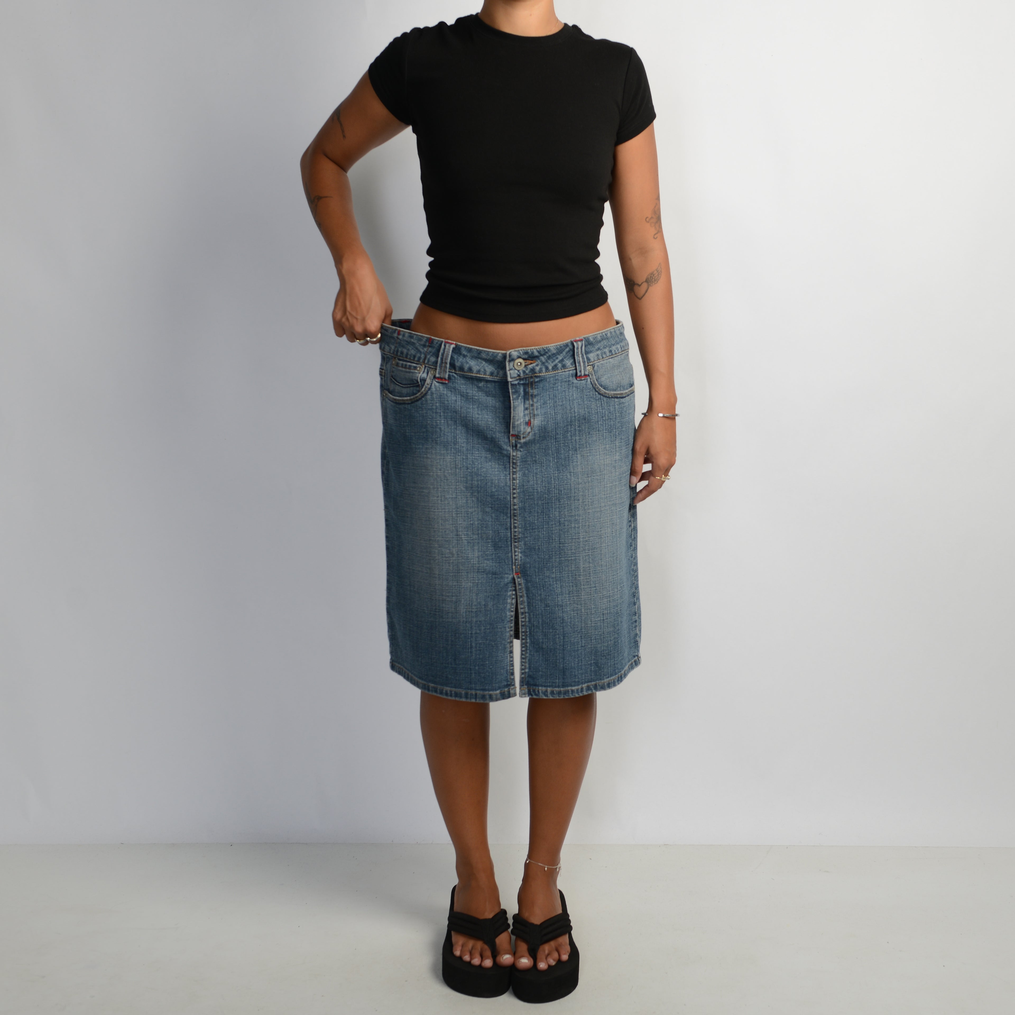 DENIM MIDI SKIRT