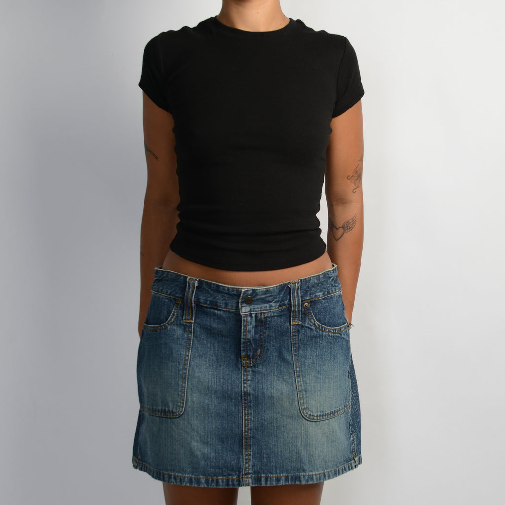 MID WASH DENIM SKIRT