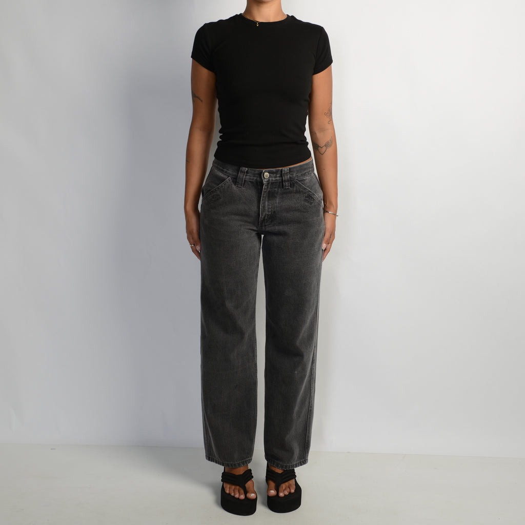 FADED GREY MID RISE JEANS