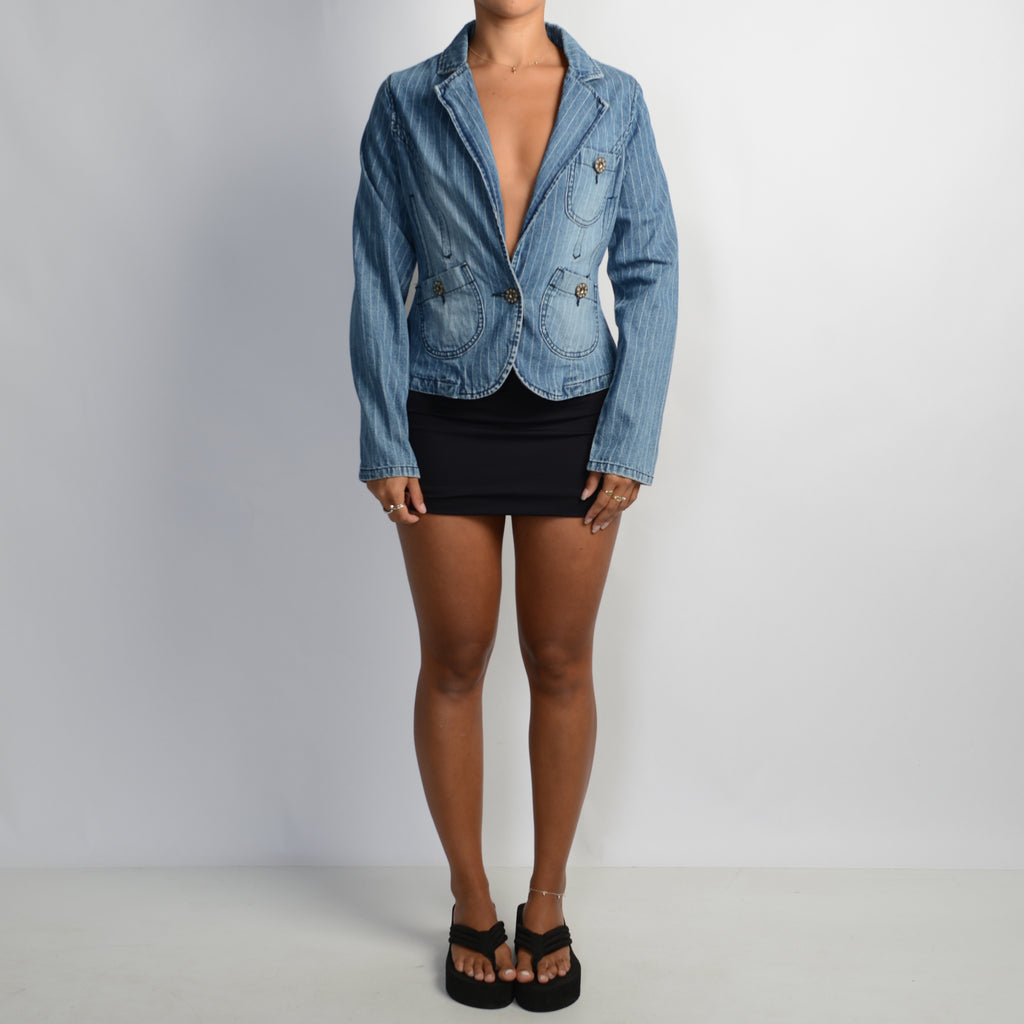 STRIPE DENIM BLAZER