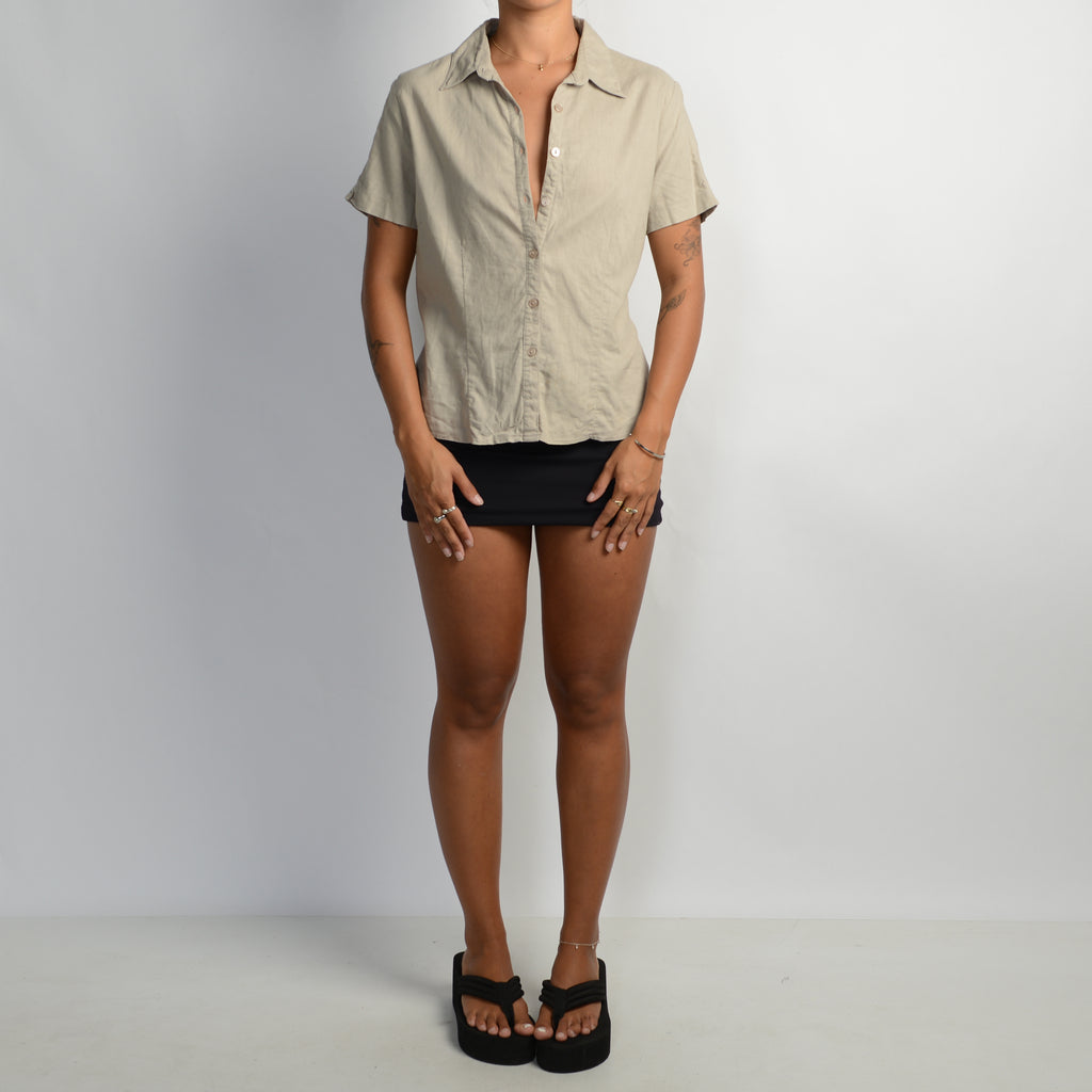 BEIGE LINEN BLOUSE