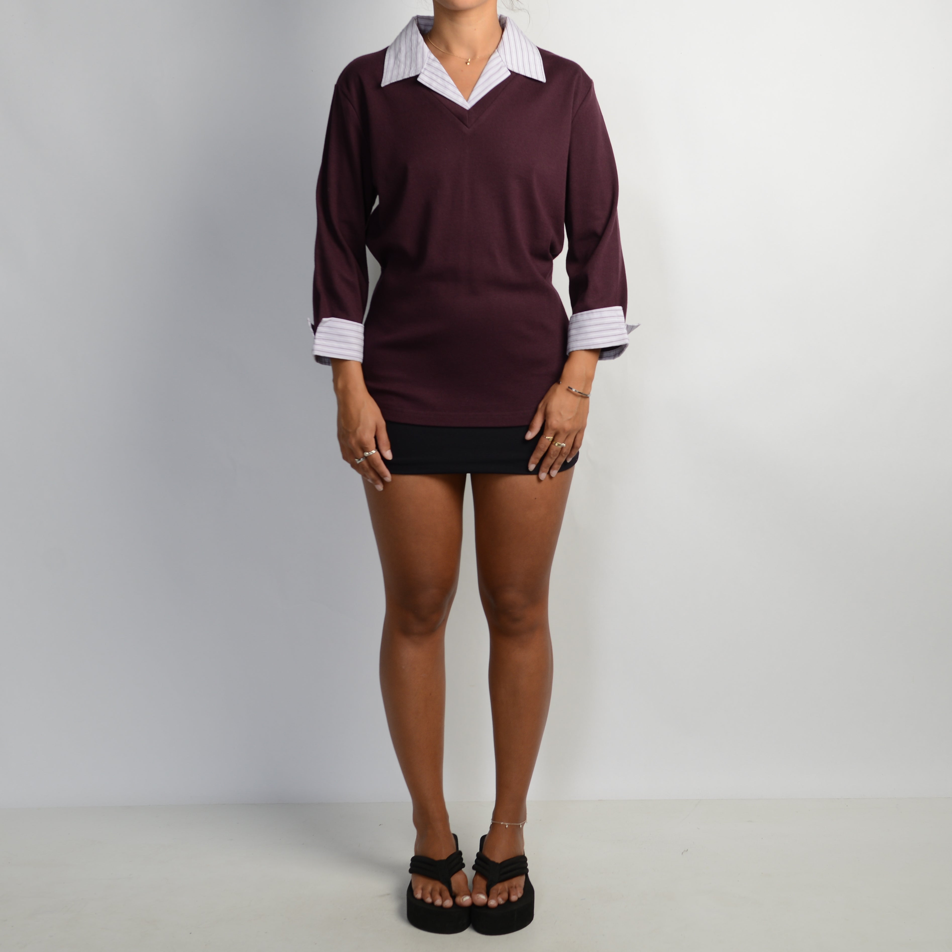 PLUM LAYERED BLOUSE