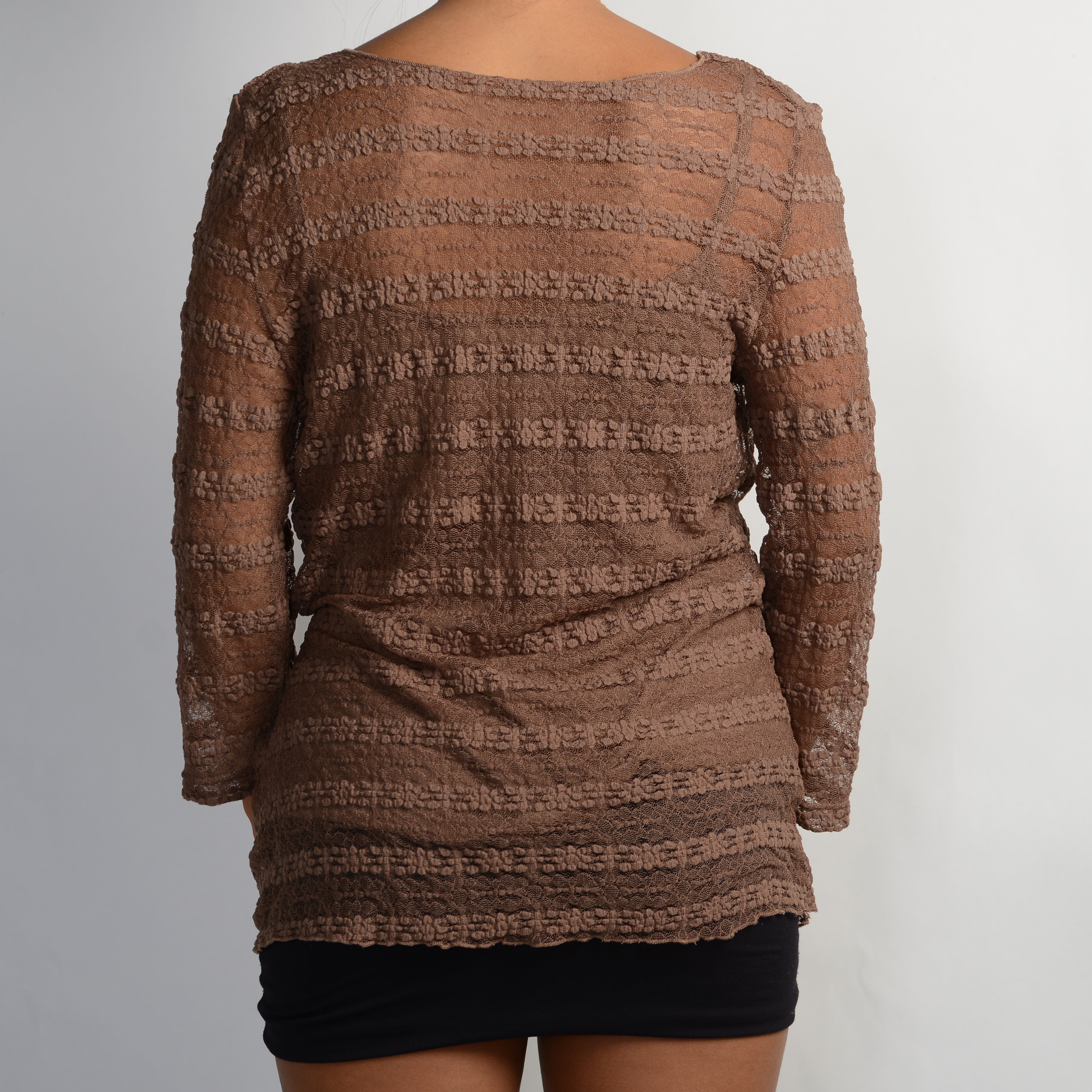 BROWN LACE LAYERED TOP