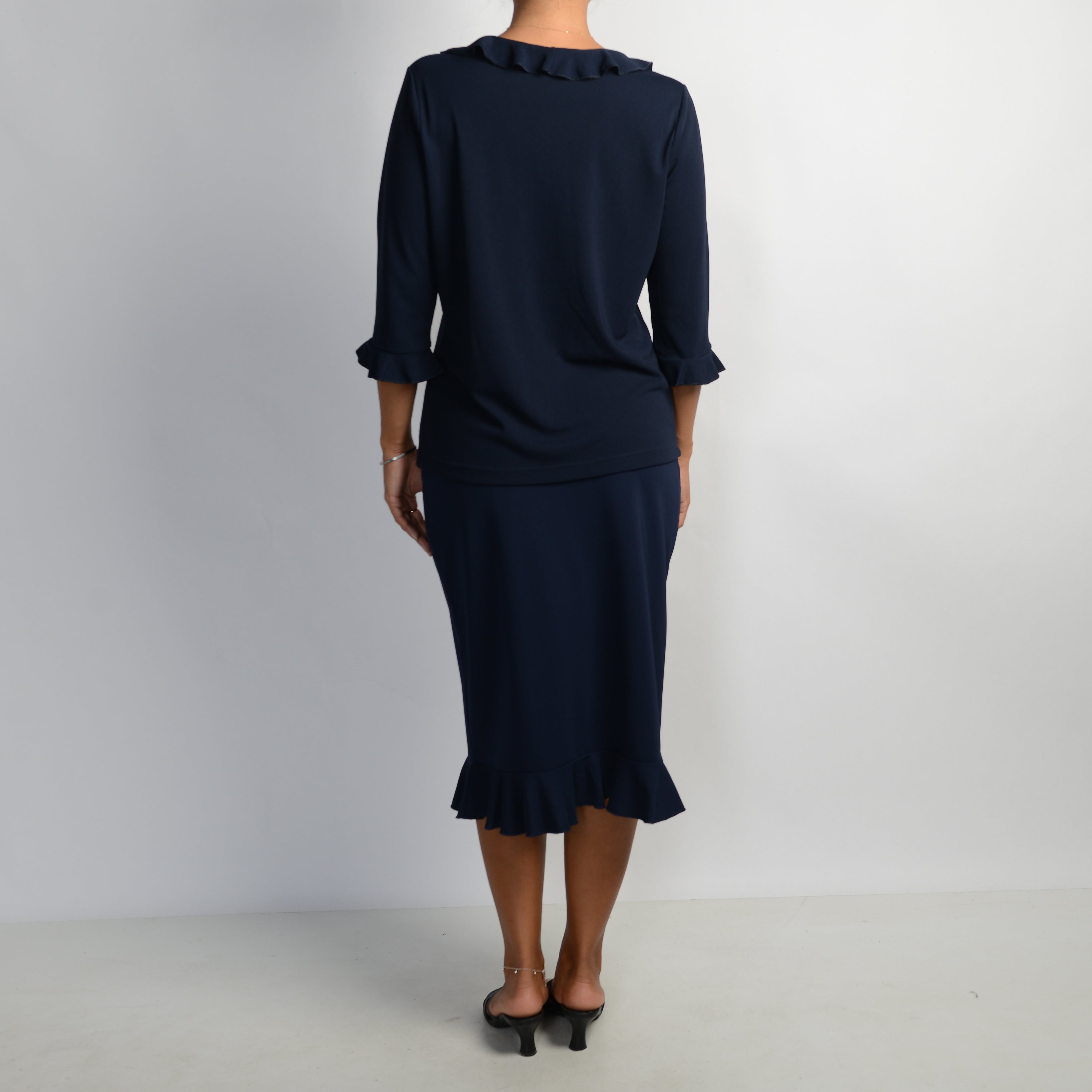 NAVY TOP + SKIRT SET