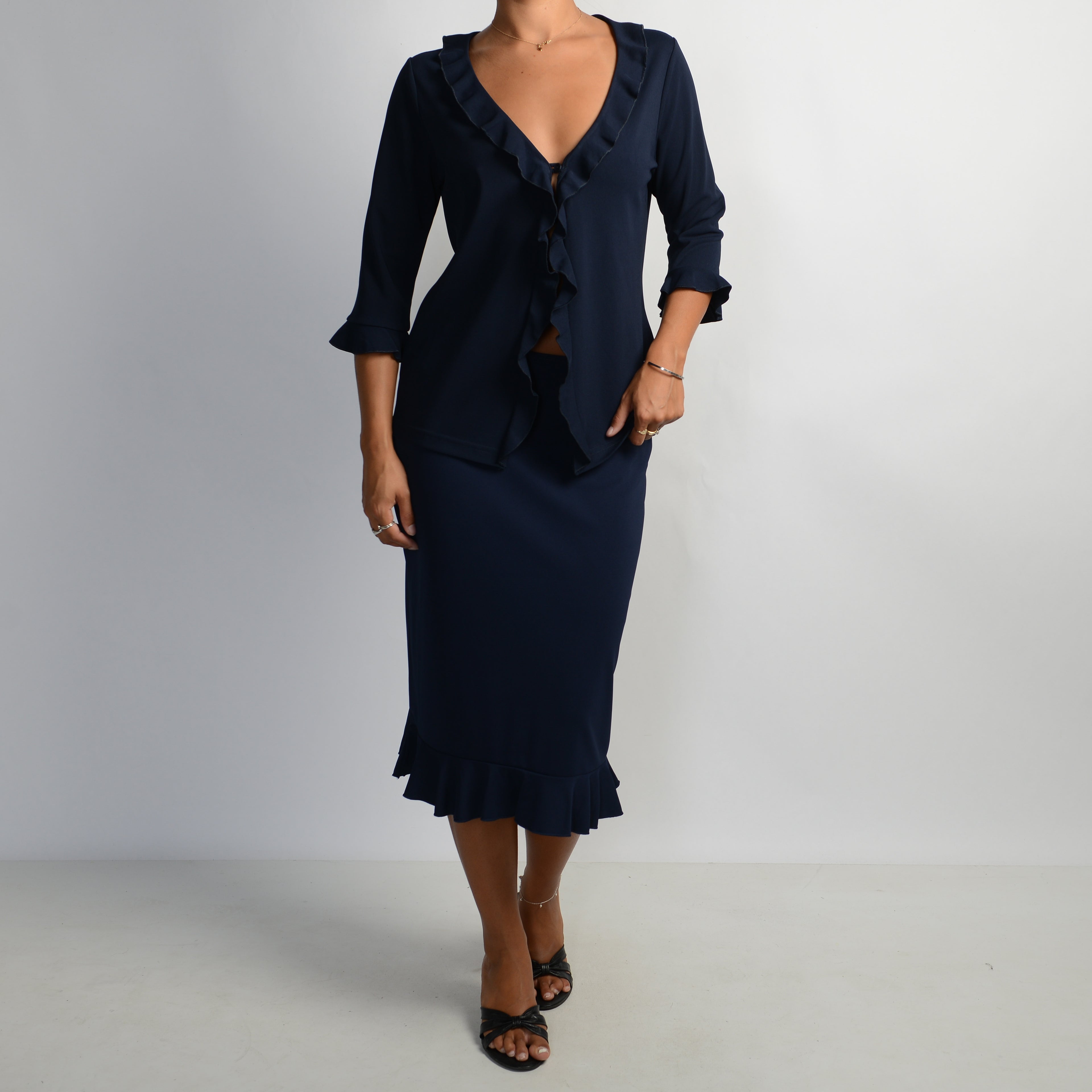 NAVY TOP + SKIRT SET