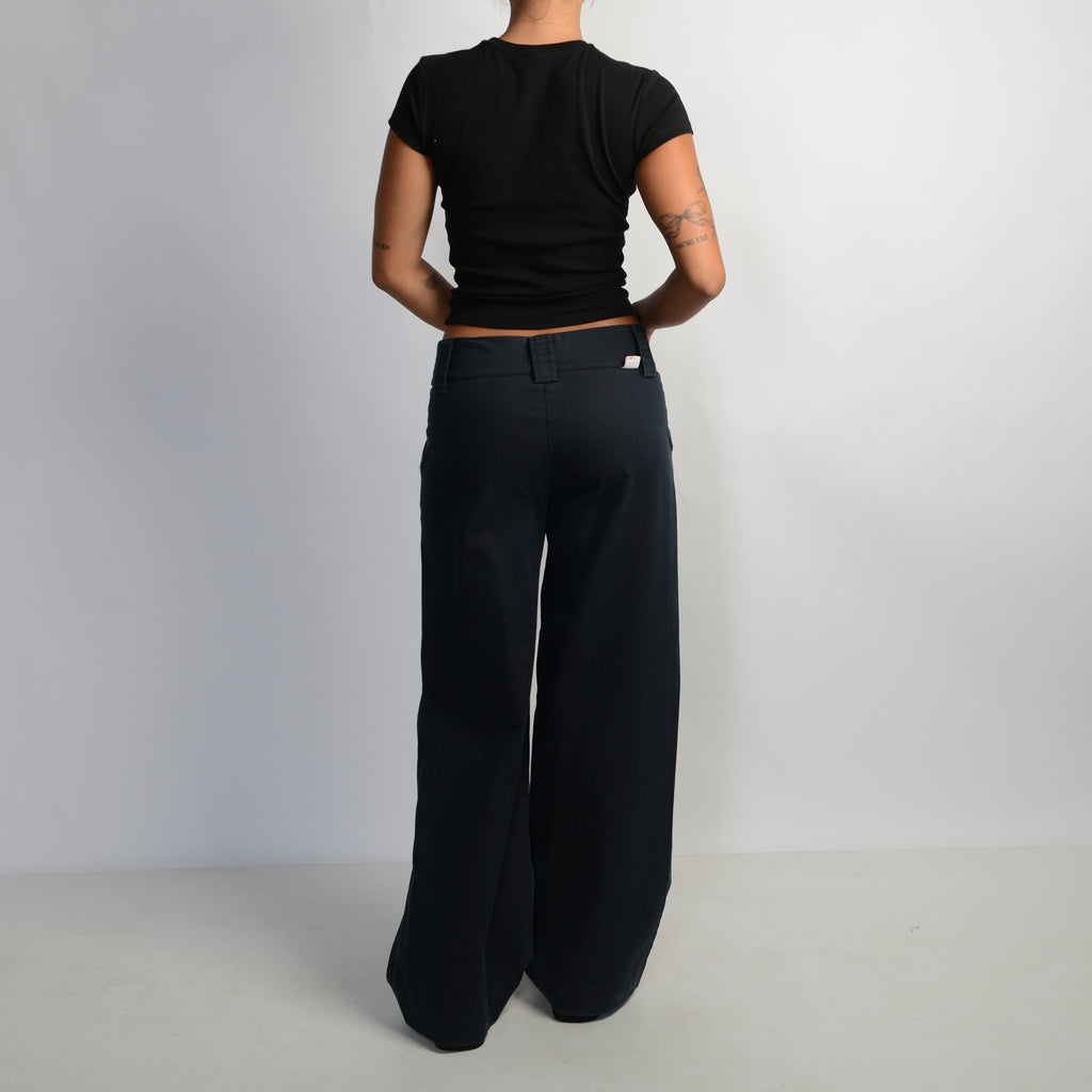 NAVY WIDE LEG TROUSERS