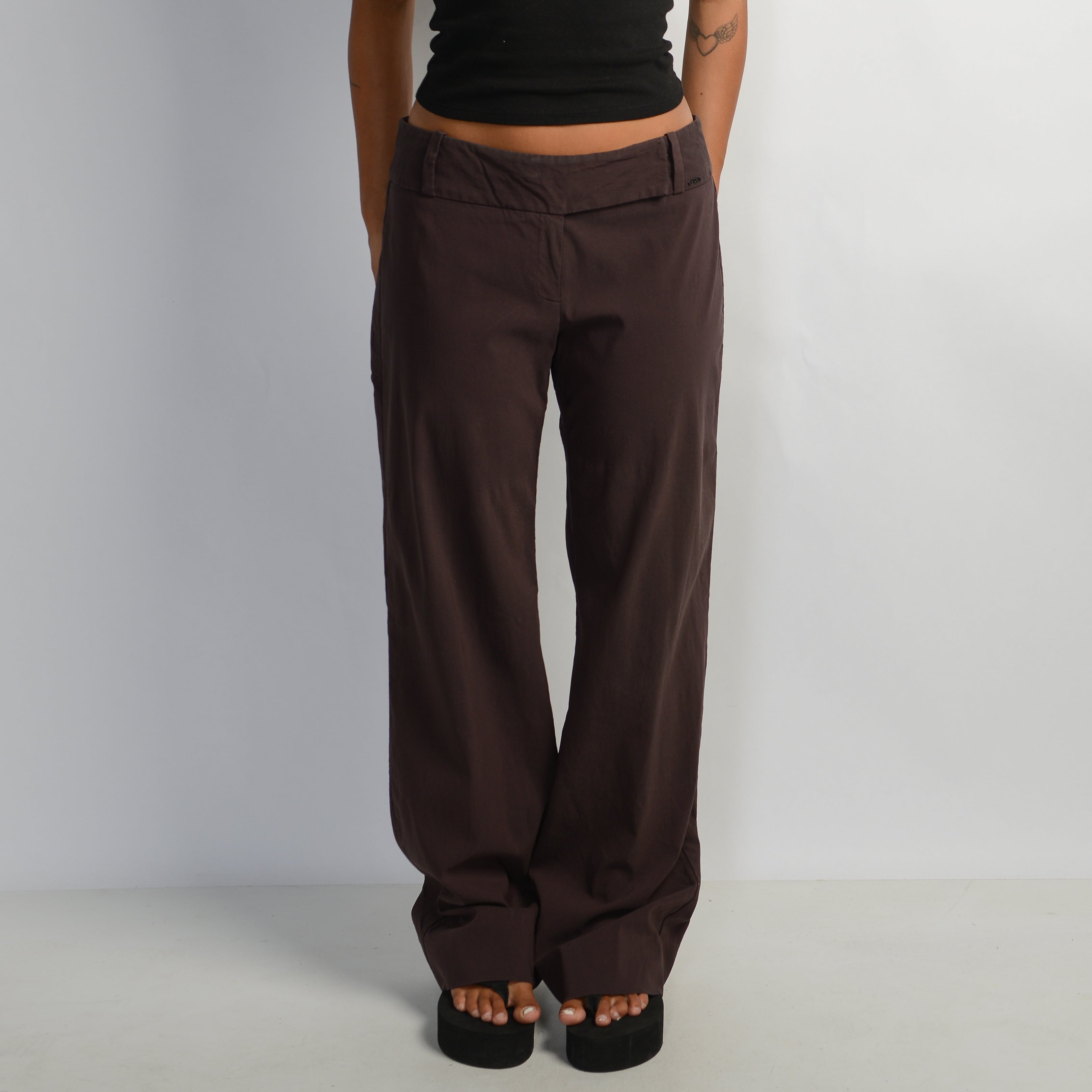 DEEP TAUPE WIDE LEG PANTS