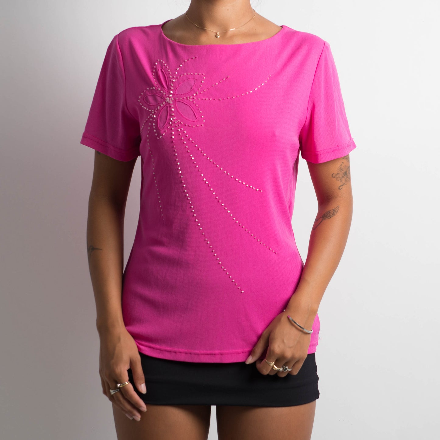 HOT PINK MESH TSHIRT