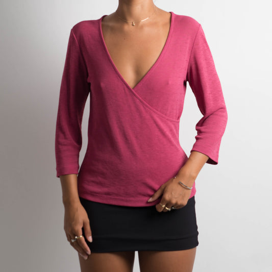 PINK MICRO MESH LONG SLEEVE