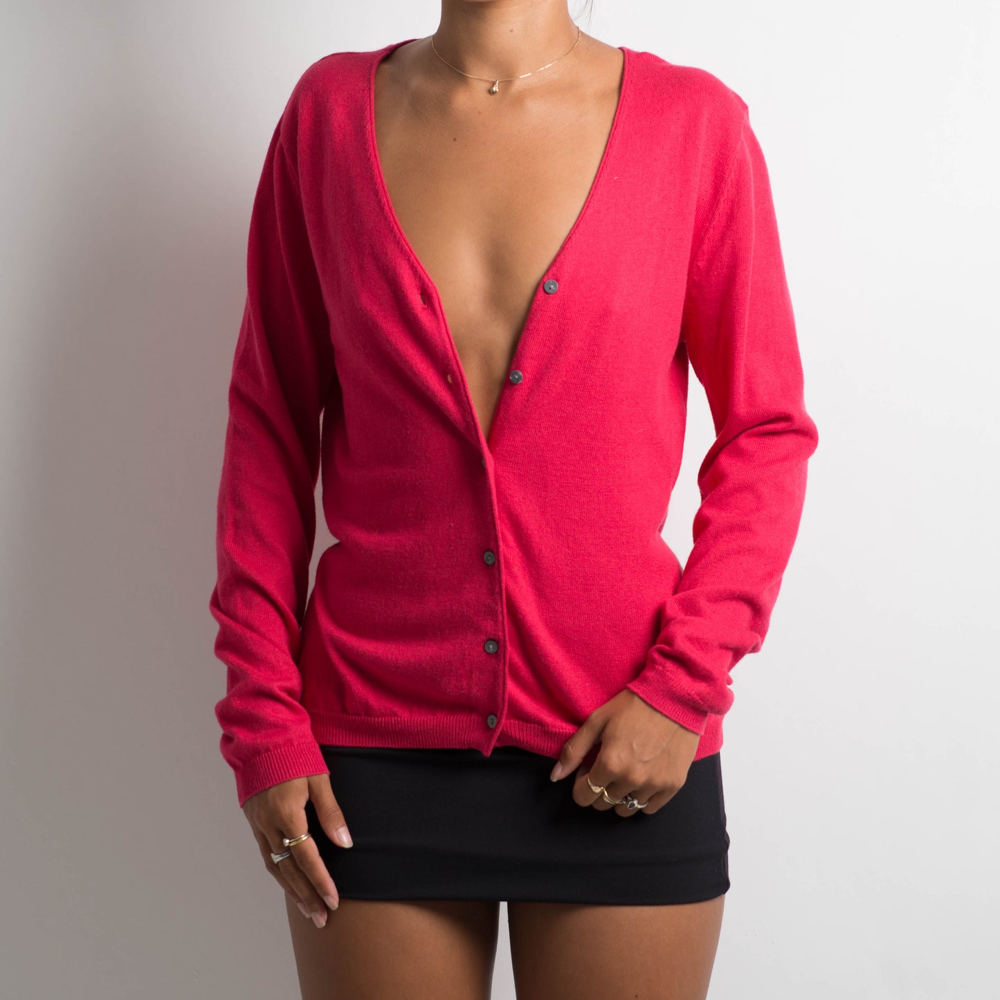 HOT PINK KNIT CARDIGAN