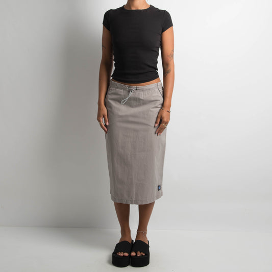 GREY PARACHUTE MIDI SKIRT