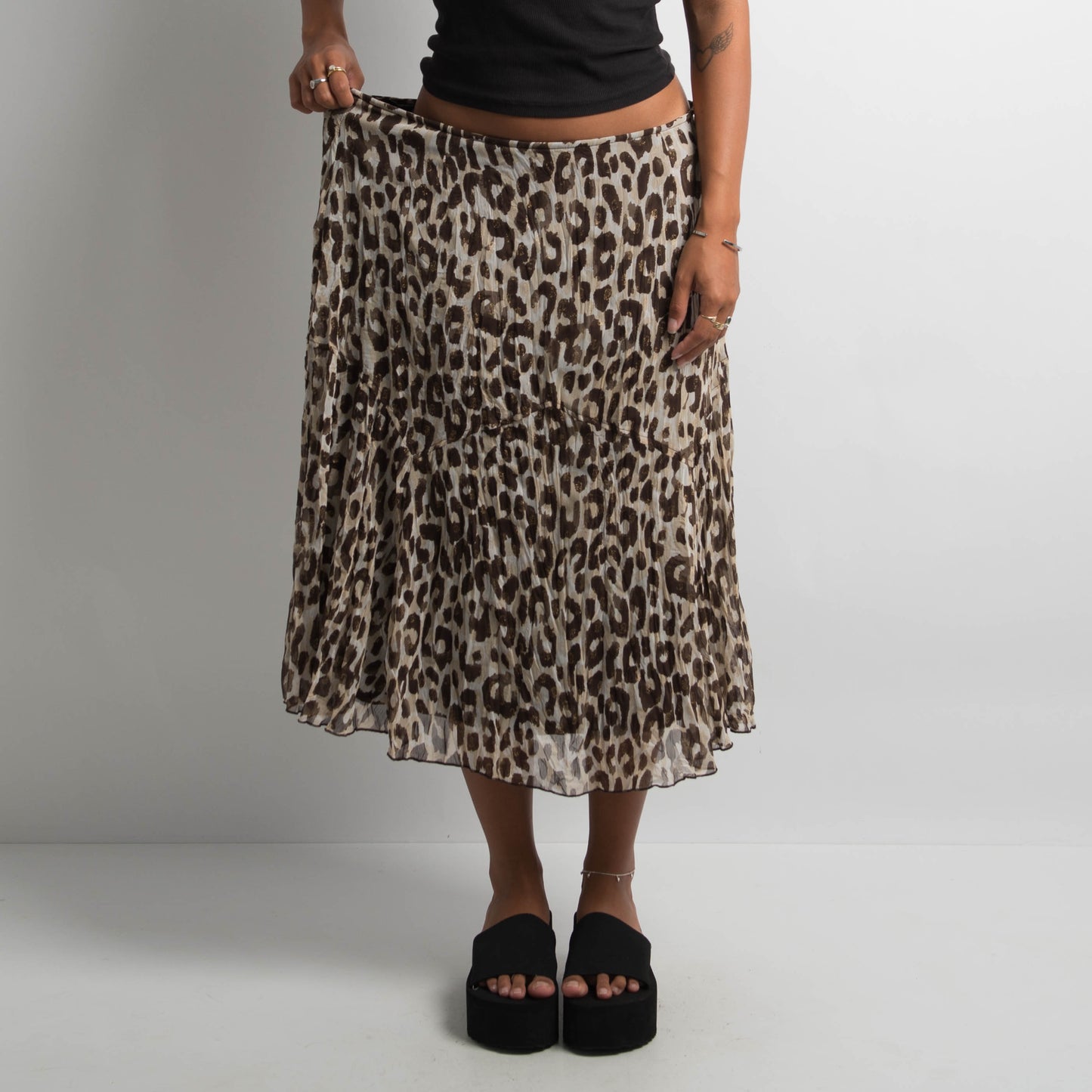 ANIMAL PRINT LONGLINE SKIRT