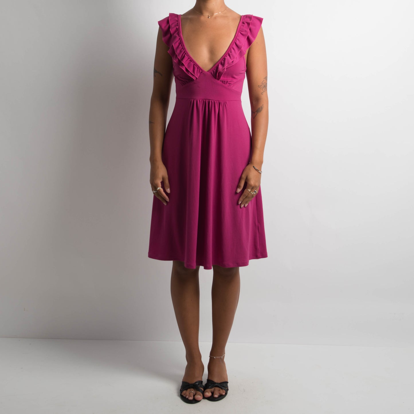 PINK SLINKY MIDI DRESS