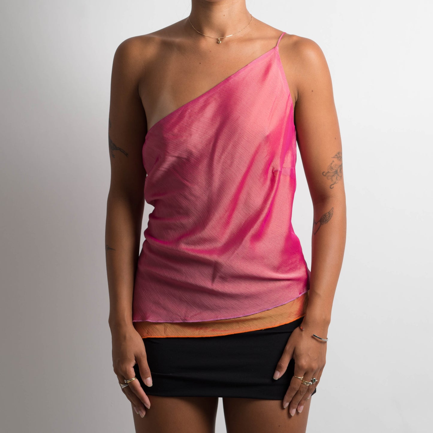 PINK ONE SHOULDER TOP