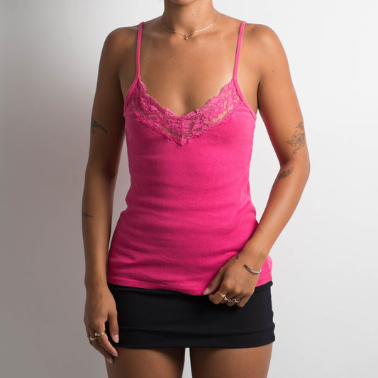 PINK LACE TRIM CAMISOLE