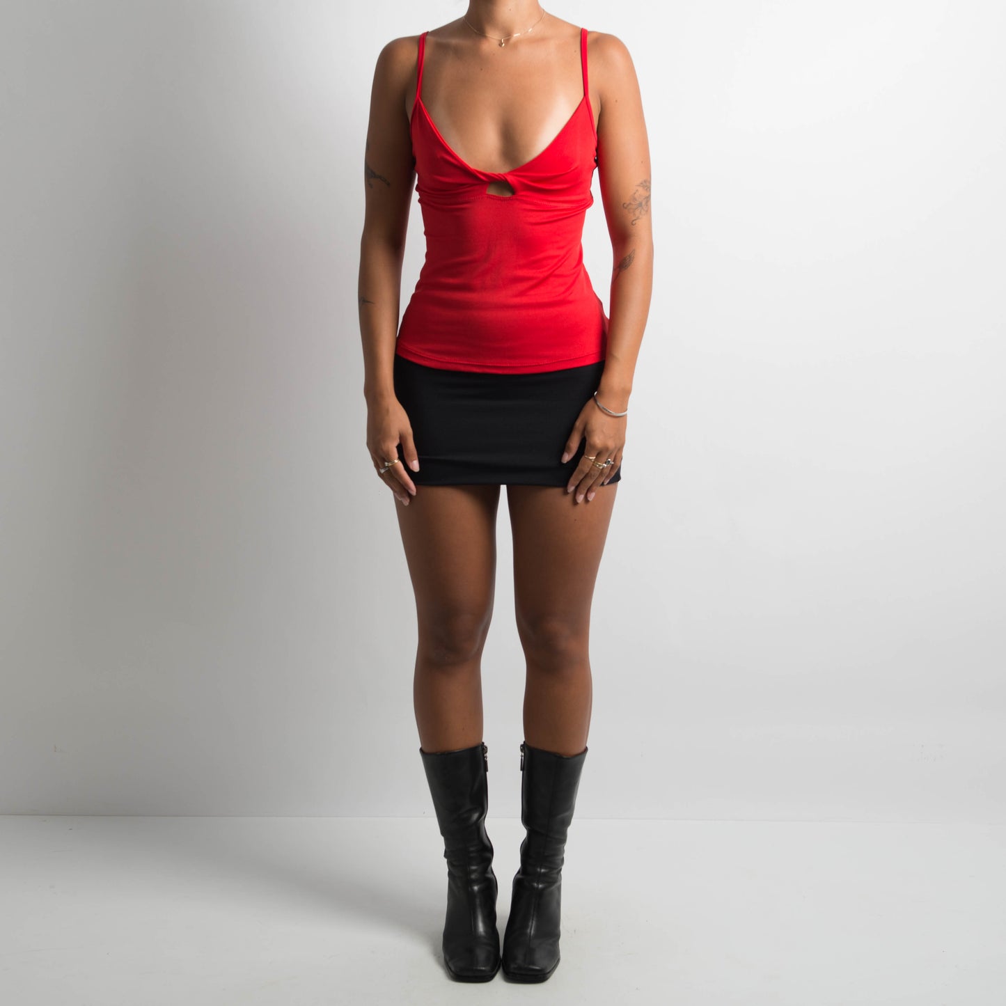 RED TWIST CAMISOLE