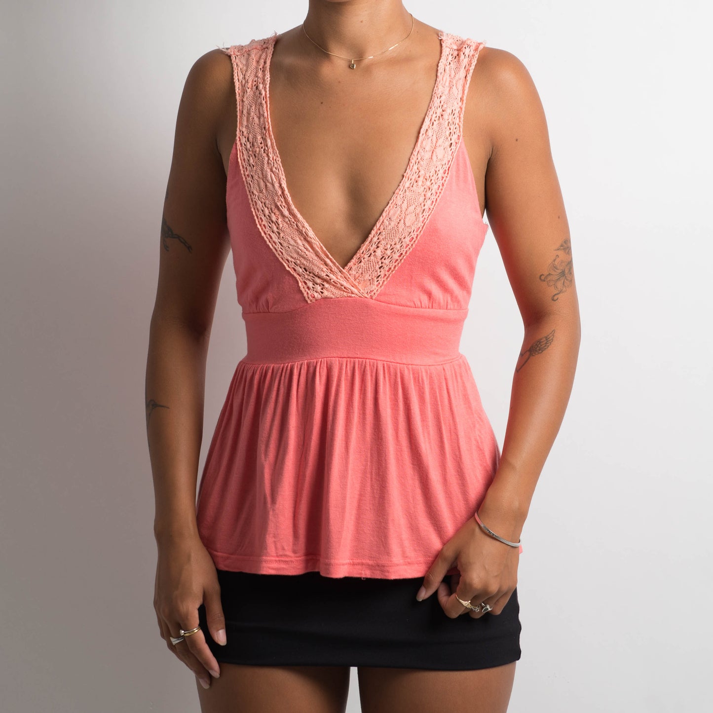 CORAL BABYDOLL TOP