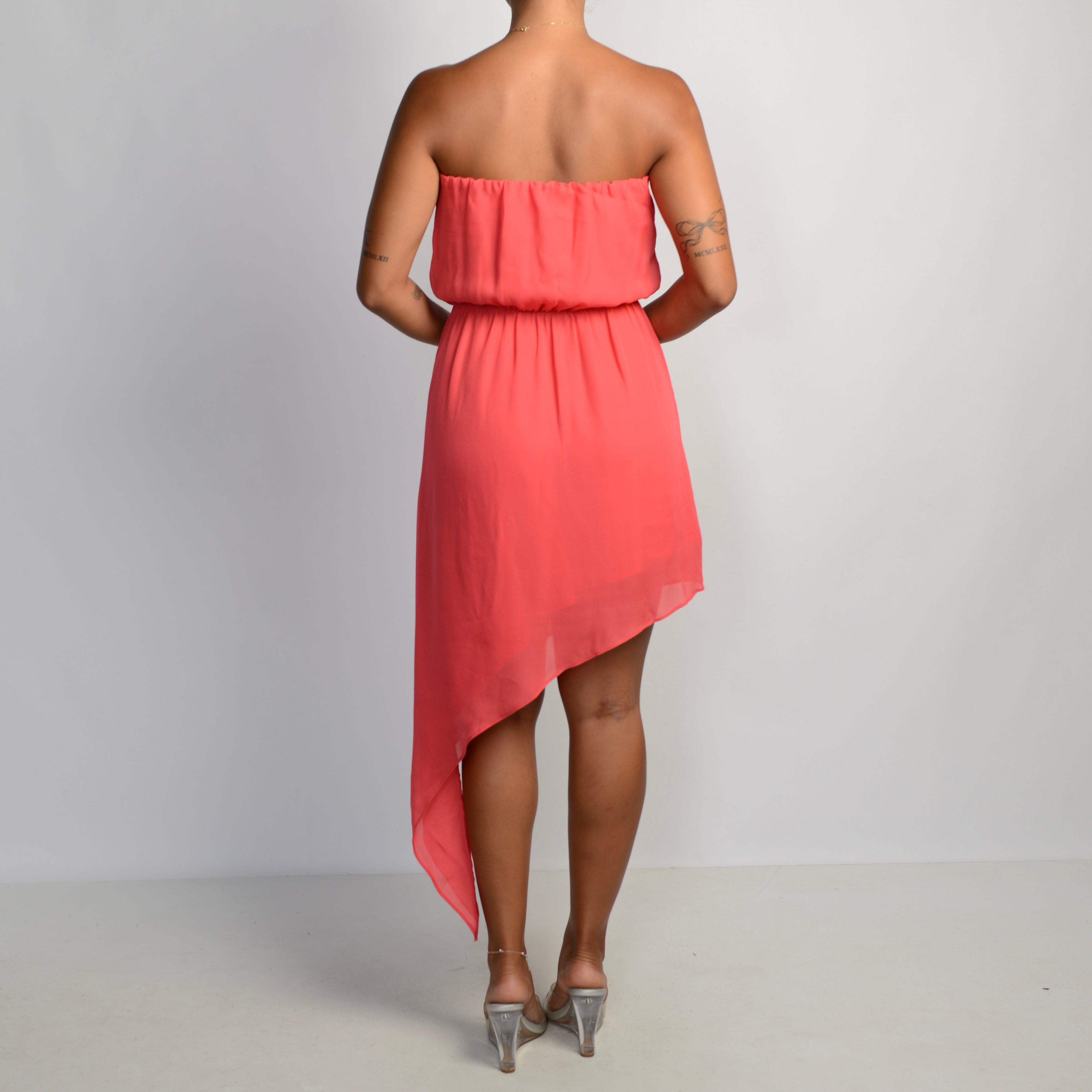 HOT PINK ASYMMETRIC DRESS