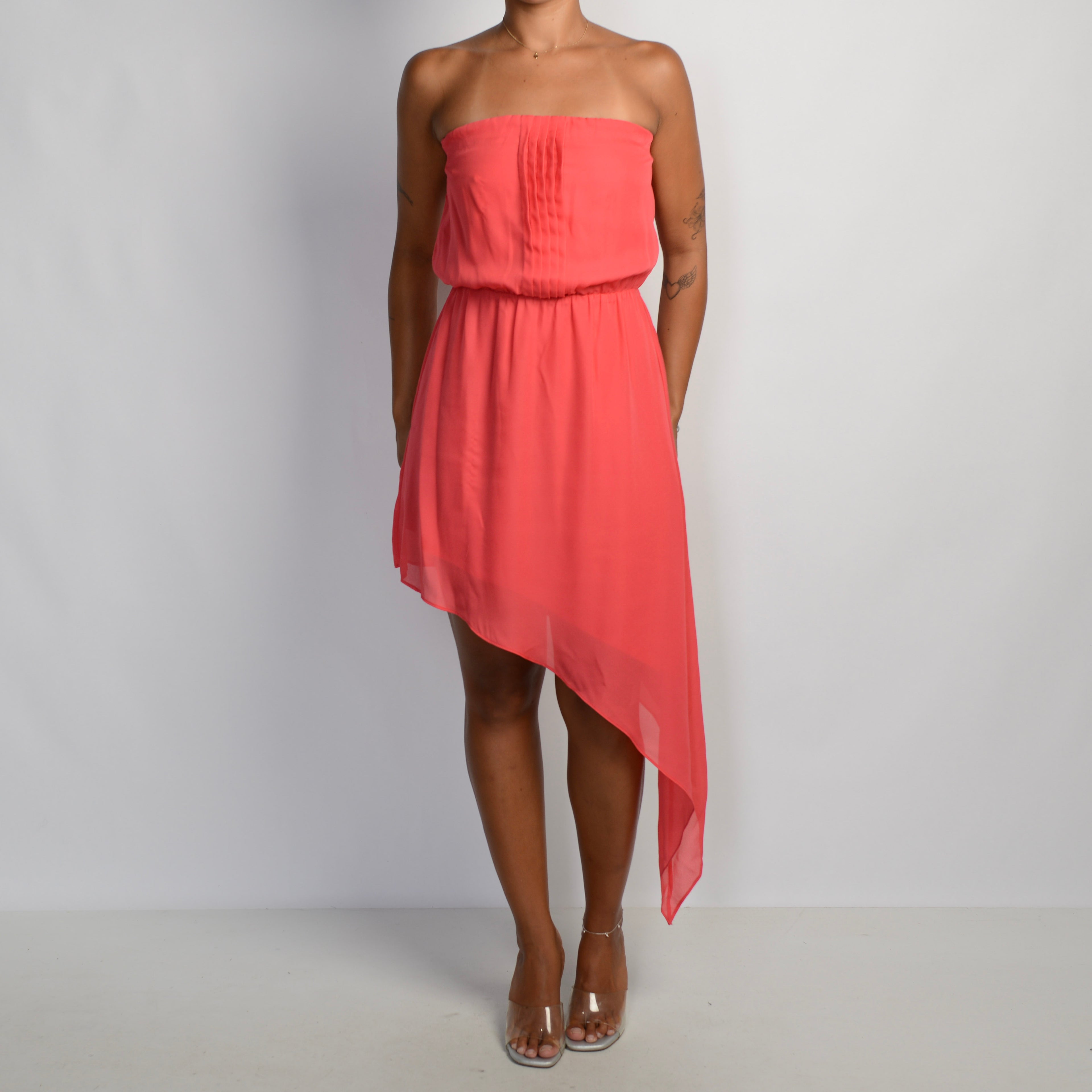 HOT PINK ASYMMETRIC DRESS