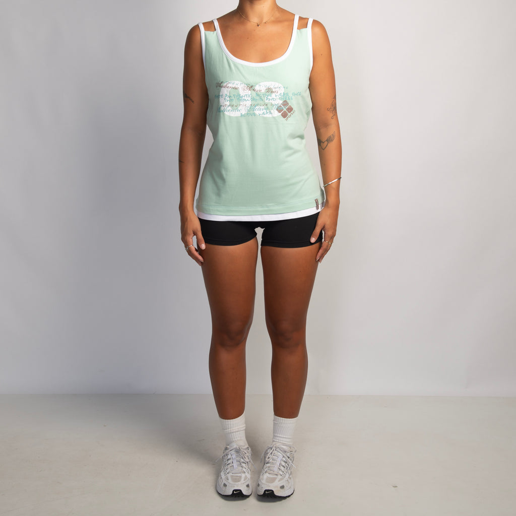 PALE GREEN LAYERED TANK TOP