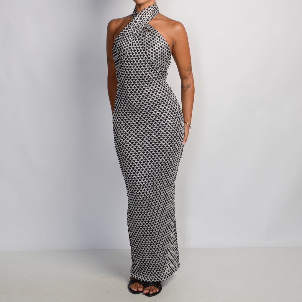 B&W TEXTURED GOWN