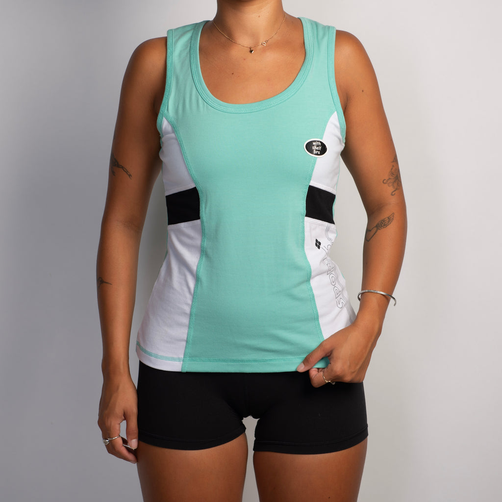 TEAL PANEL TANK TOP