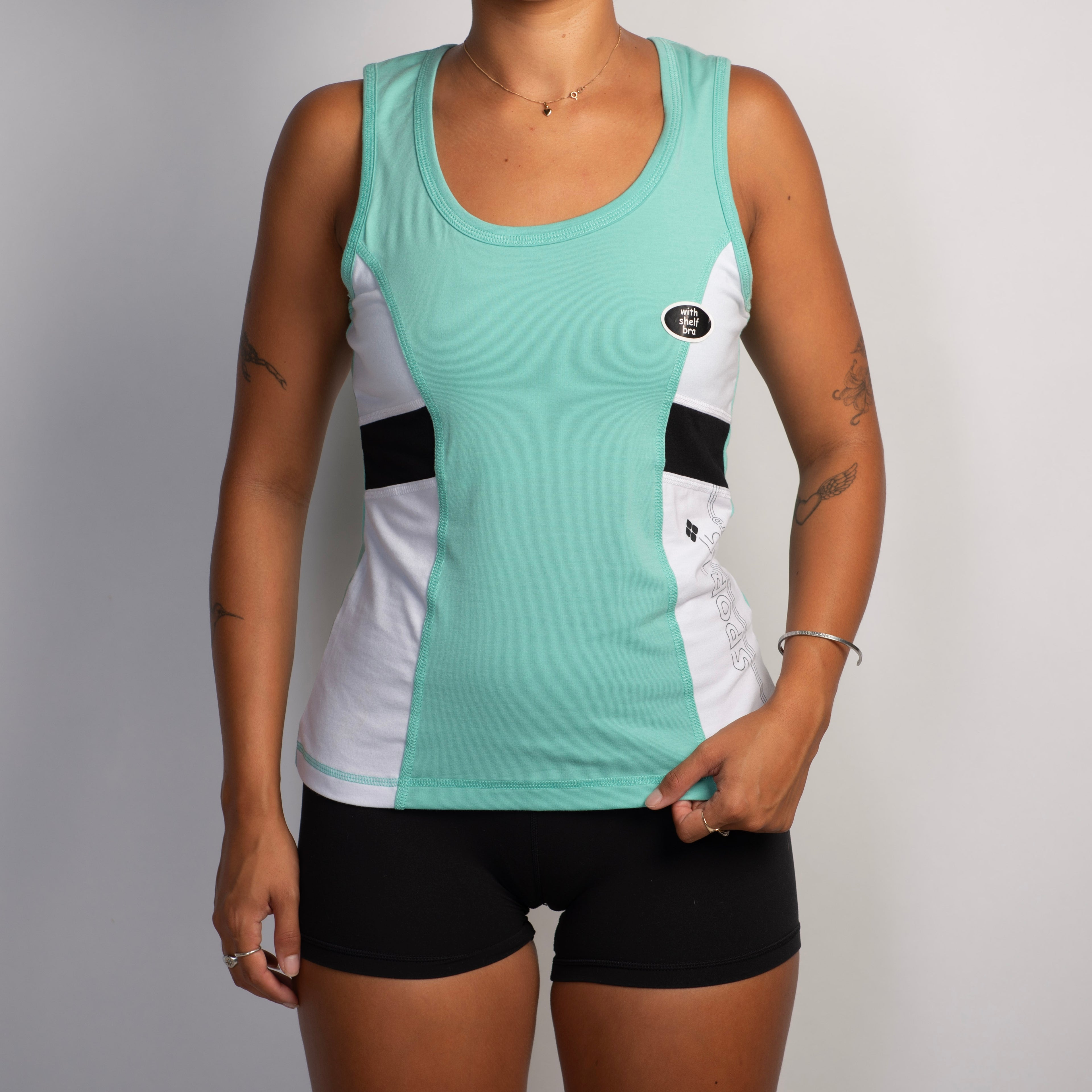 TEAL PANEL TANK TOP
