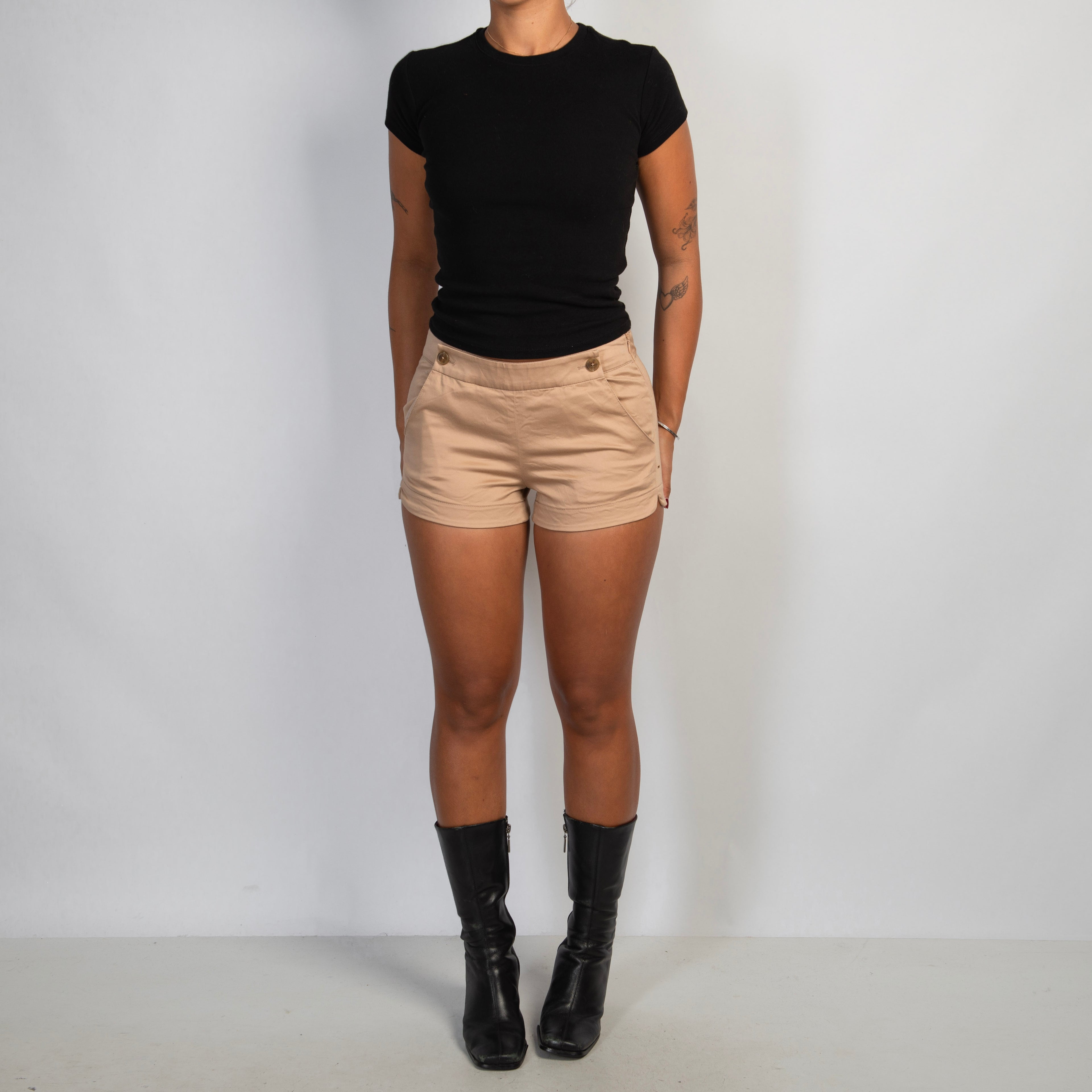 TAN MINI SHORTS