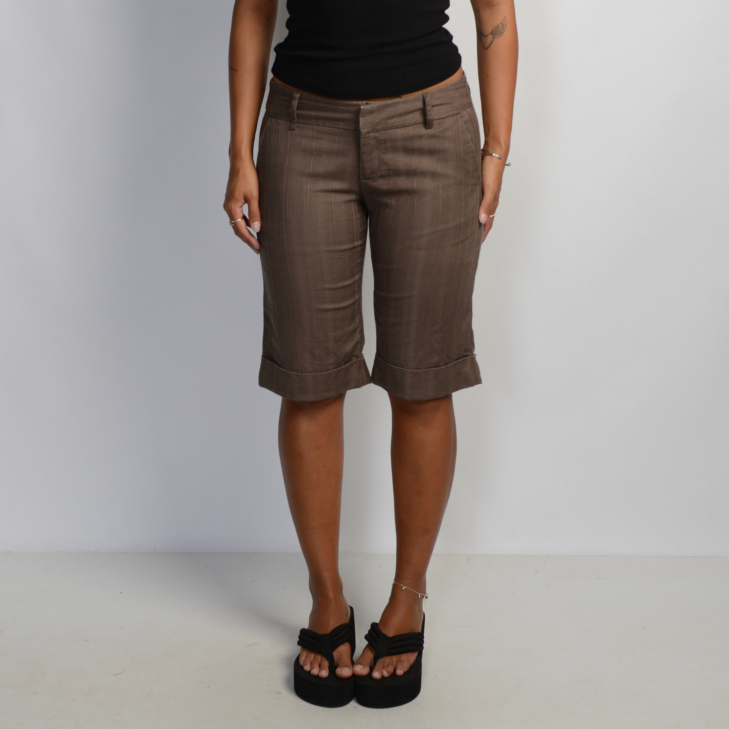 BROWN CROP PANTS