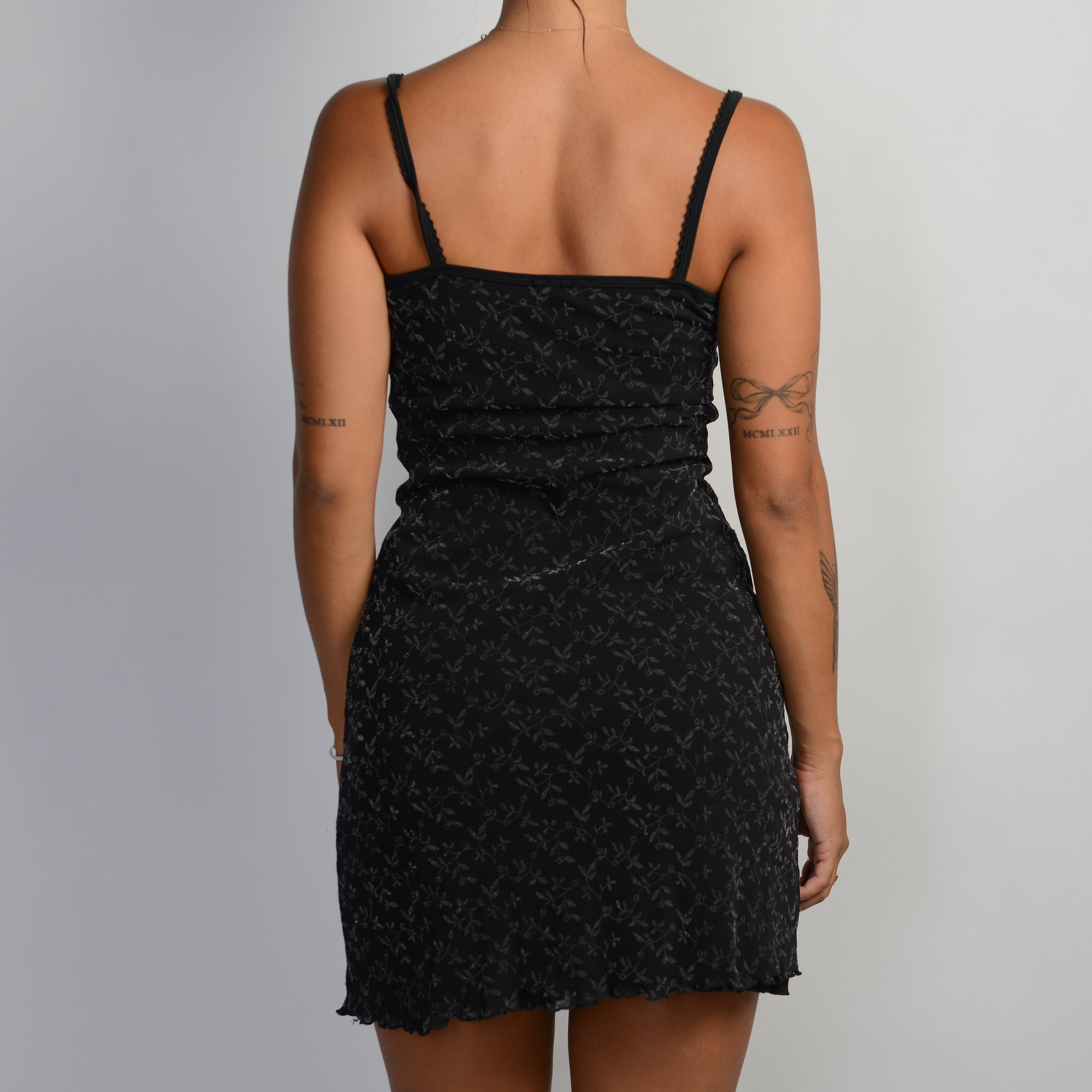 MESH FLORAL MINI DRESS