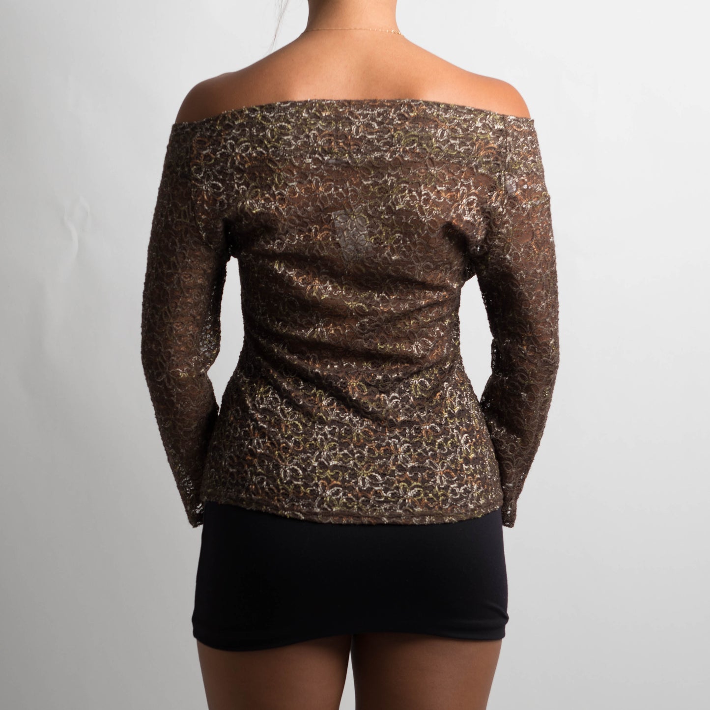 BROWN LACE LONG SLEEVE