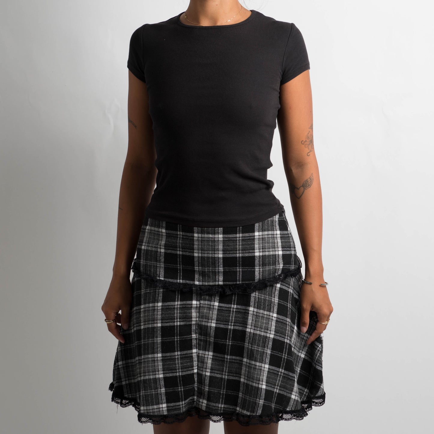 GREY PLAID SKIRT