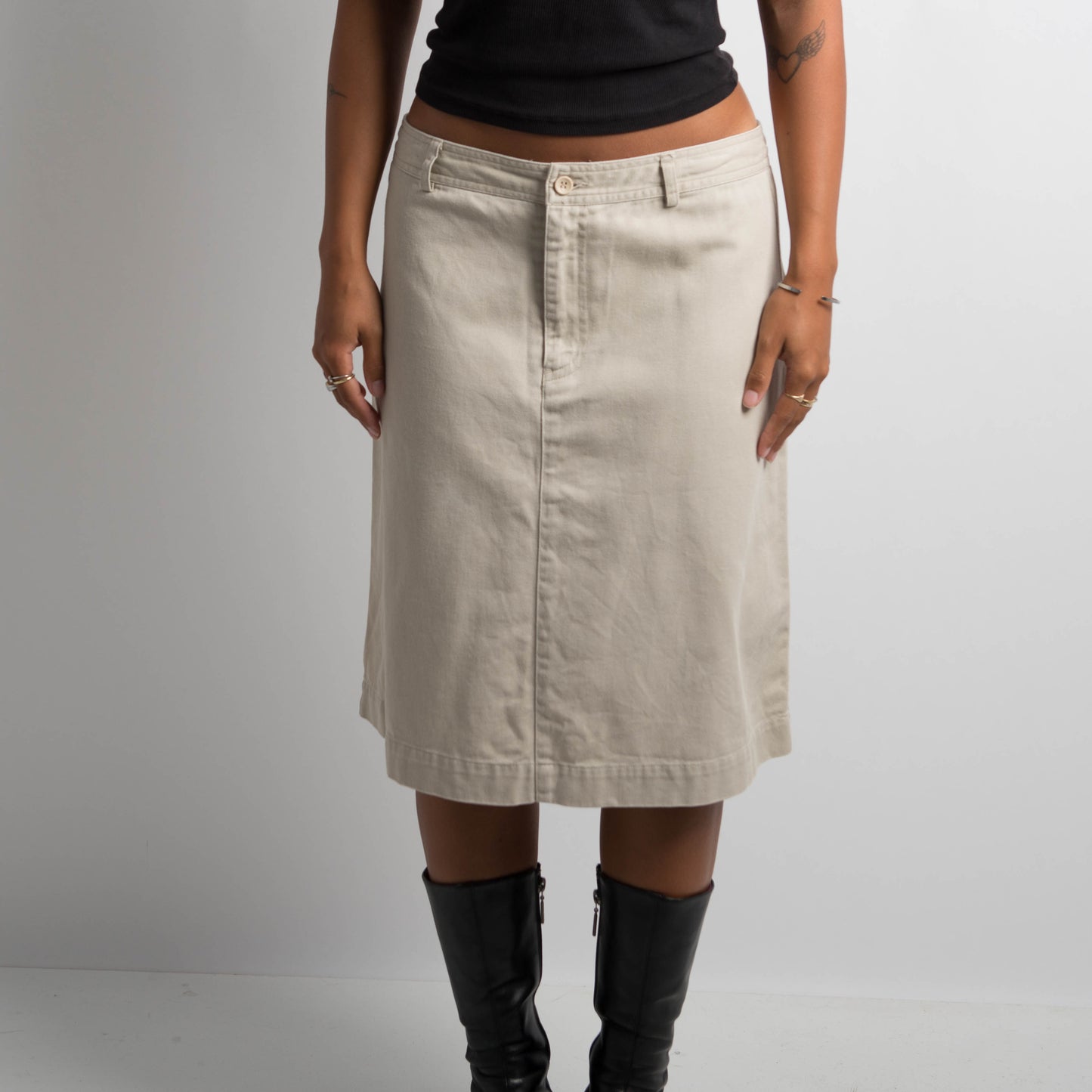 BEIGE COTTON SKIRT