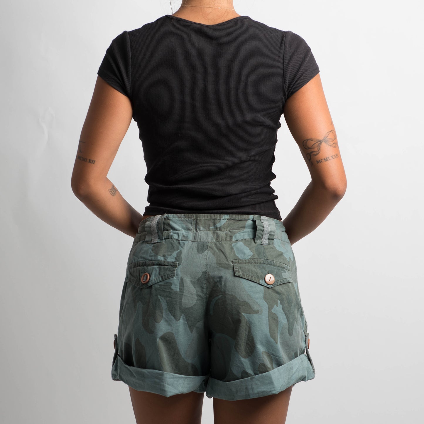 CAMOUFLAGE DRAWSTRING SHORTS