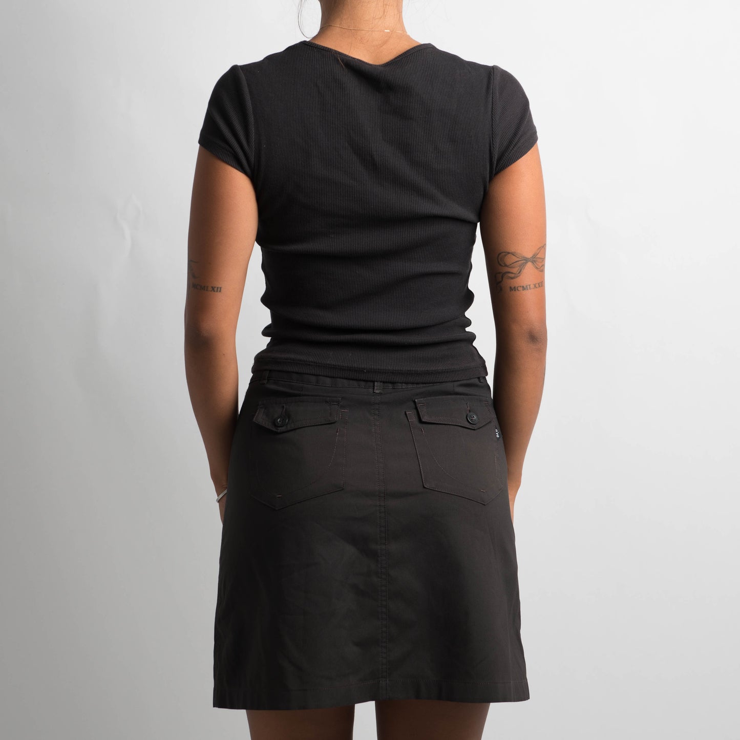 BLACK NYLON SKORT