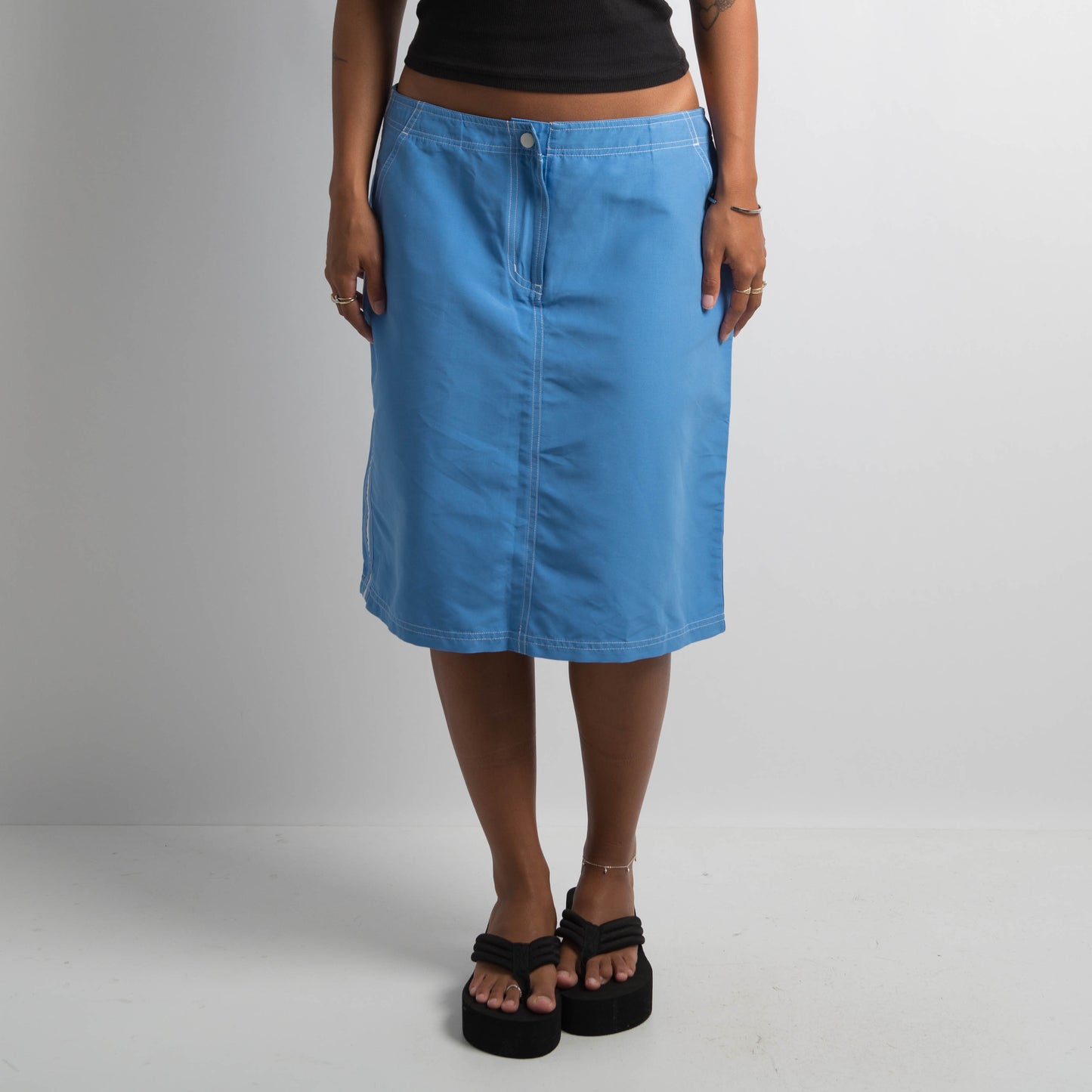 BLUE MIDI SKIRT