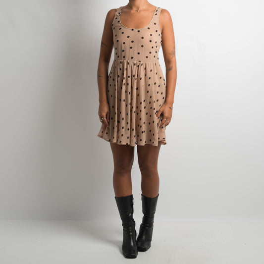 TAN POLKA DOT DRESS