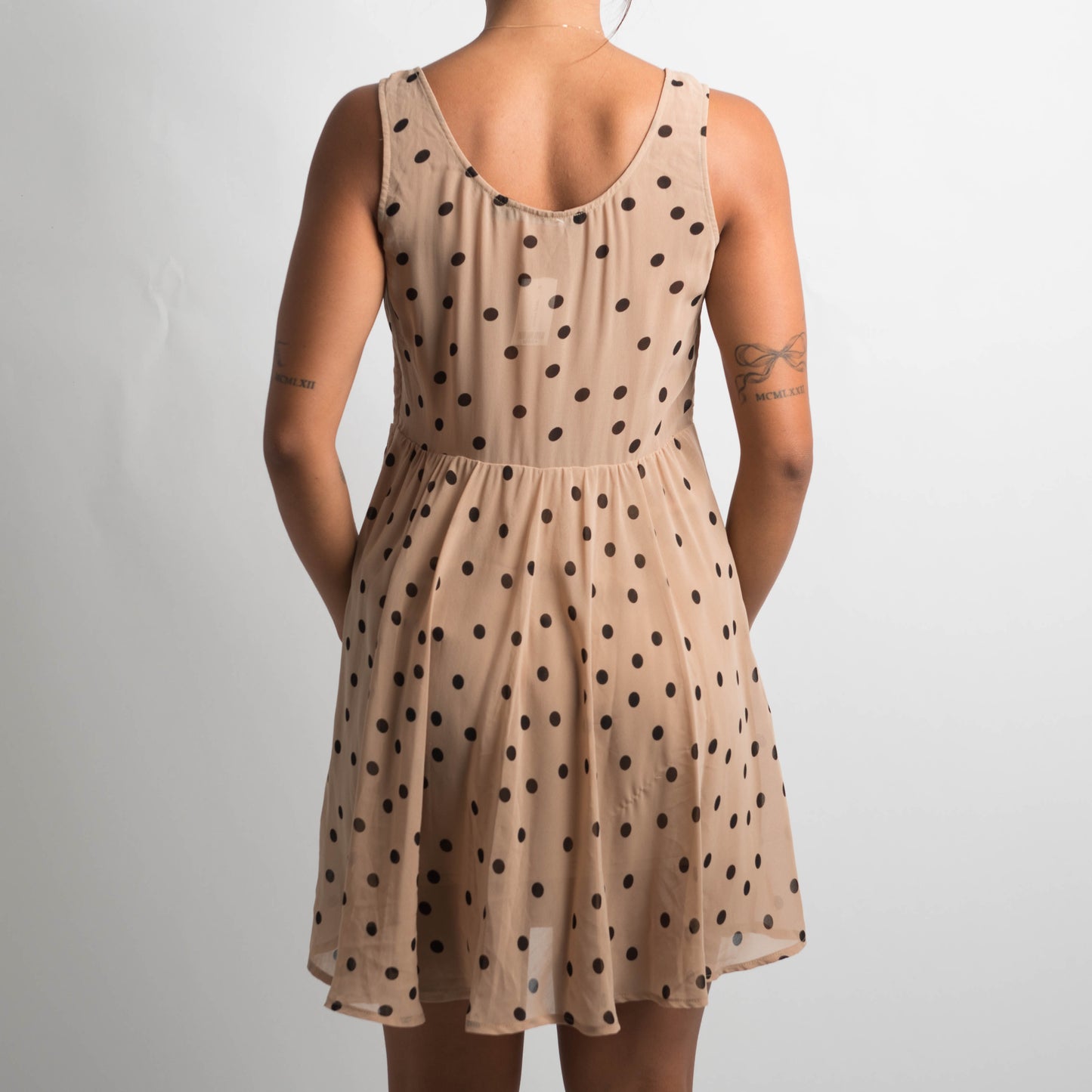 TAN POLKA DOT DRESS