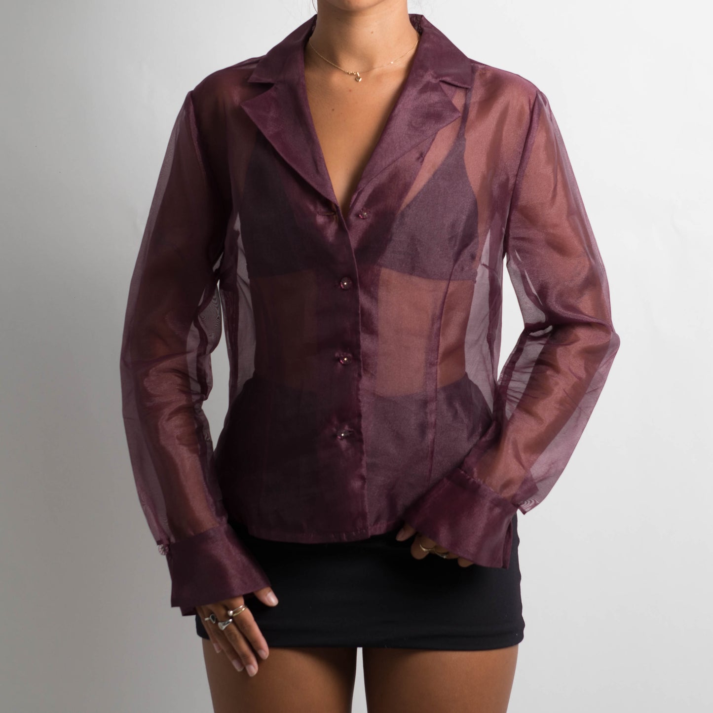 SHEER PURPLE BLOUSE