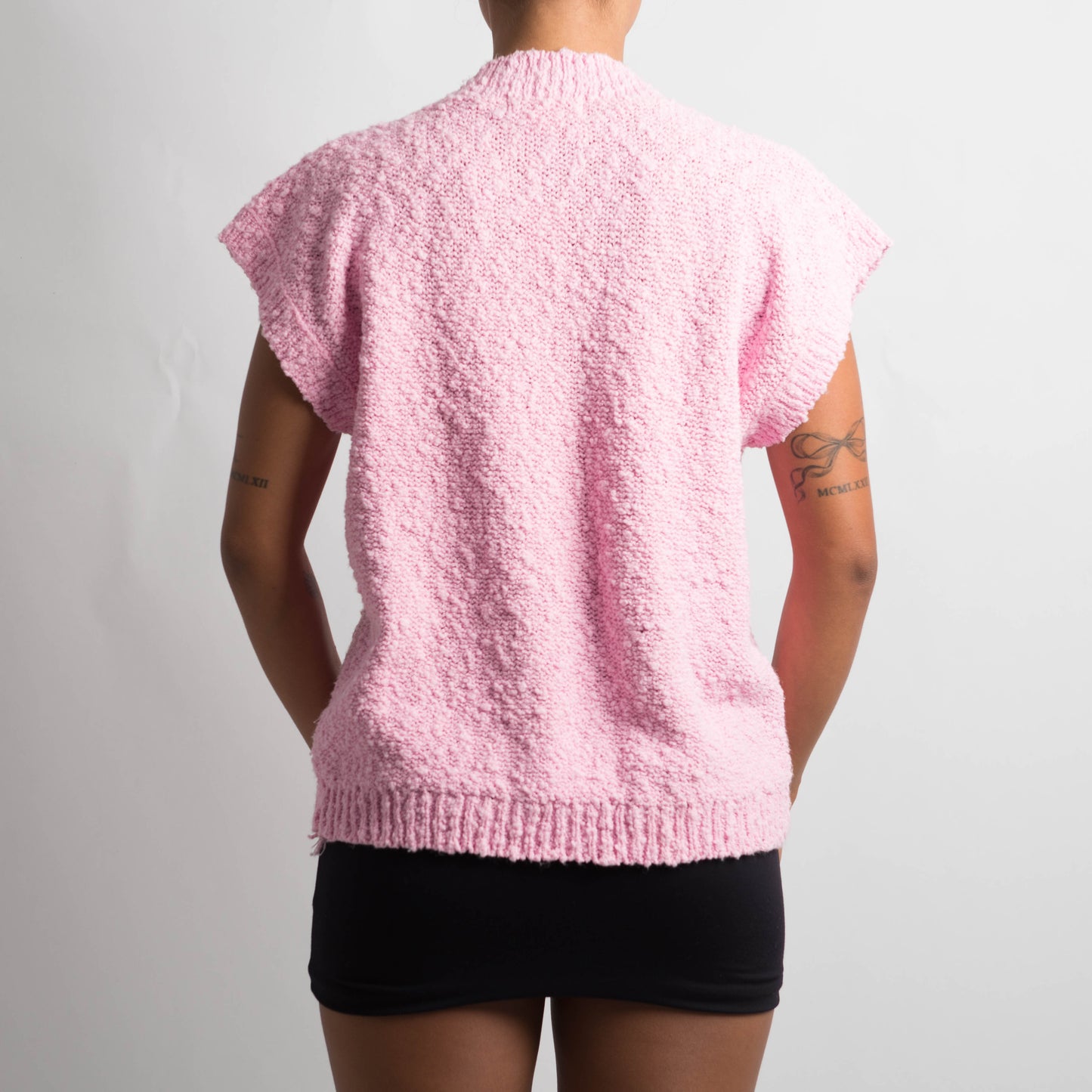 PINK V NECK KNIT VEST