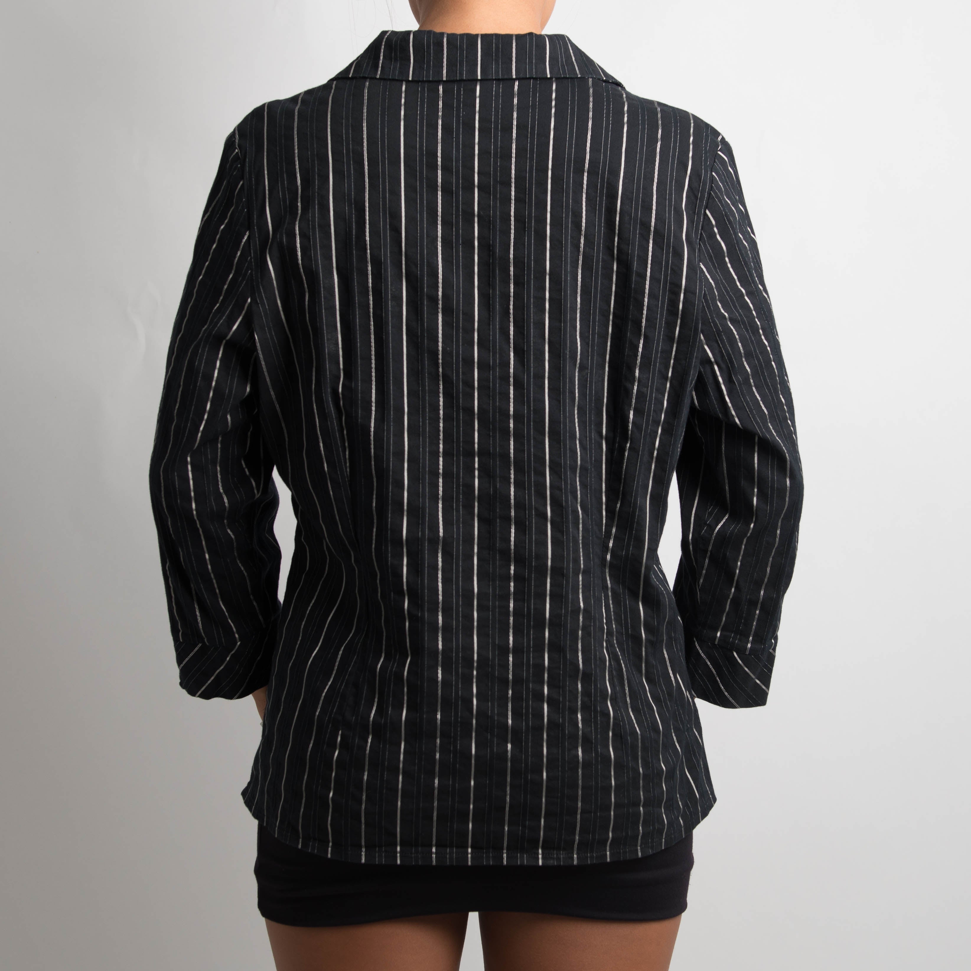 BLACK PINSTRIPE BLOUSE